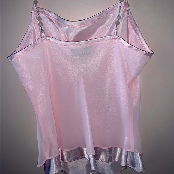 Satin pink cami tank top - Picture 1 of 3